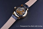 Luxury Skeleton Watch – Black & Gold Mechanical Edition