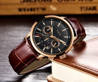 Classic Chronograph Watch – Premium Leather Business Style