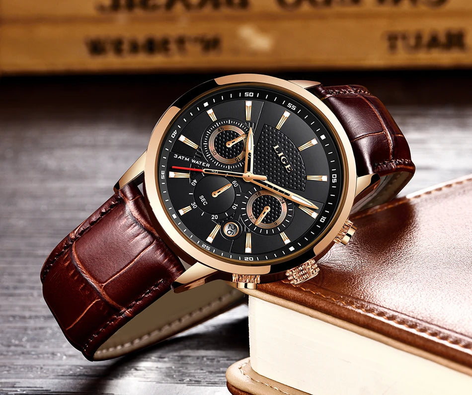 Classic Chronograph Watch – Premium Leather Business Style