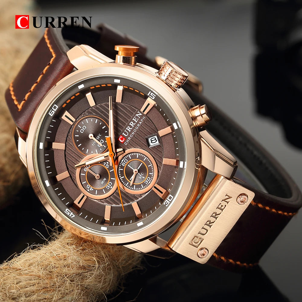 Classic Chronograph Watch – Leather Business Edition