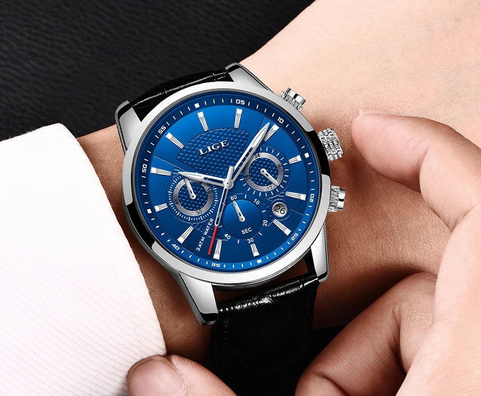 Classic Chronograph Watch – Premium Leather Business Style