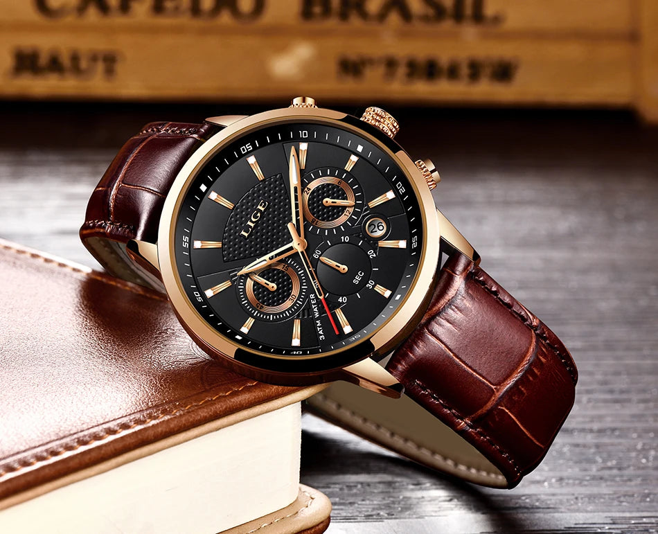 Classic Chronograph Watch – Premium Leather Business Style