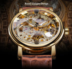 Reloj de Lujo con Esqueleto Dorado