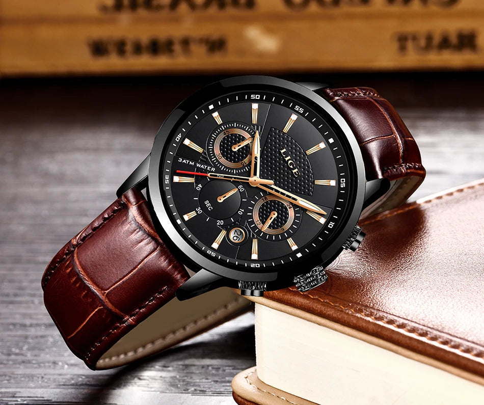 Classic Chronograph Watch – Premium Leather Business Style