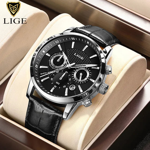 Classic Chronograph Watch – Premium Leather Business Style