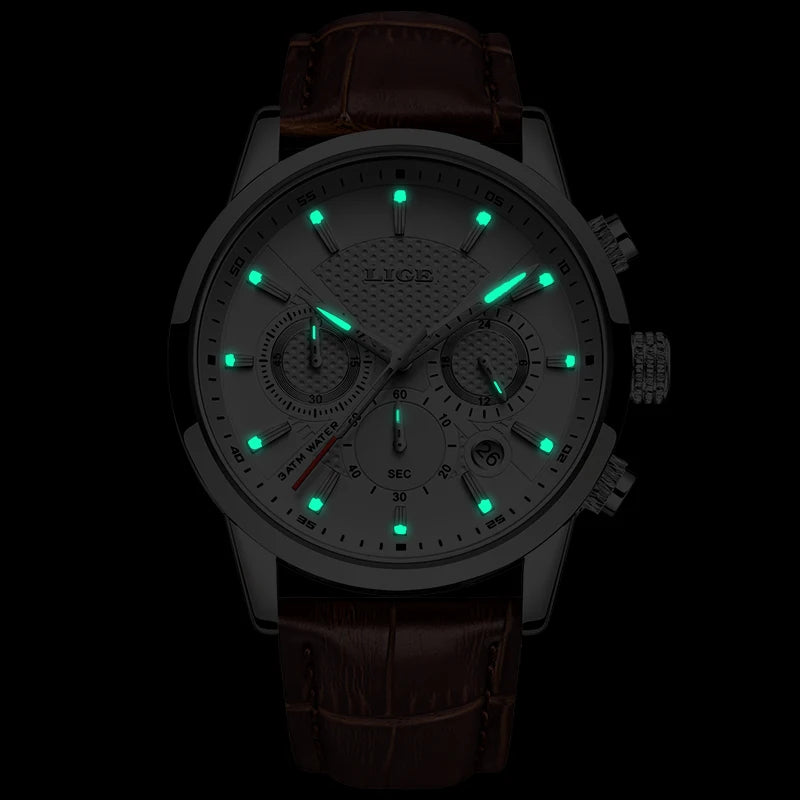 Classic Chronograph Watch – Premium Leather Business Style
