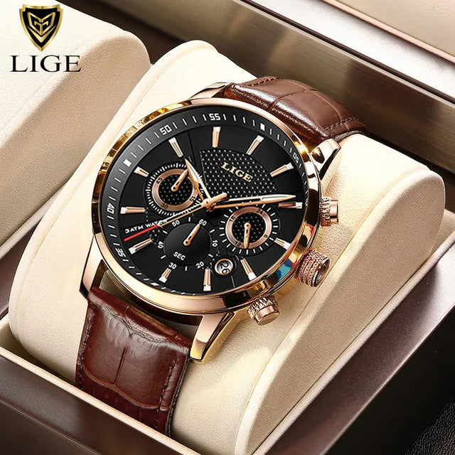 Classic Chronograph Watch – Premium Leather Business Style