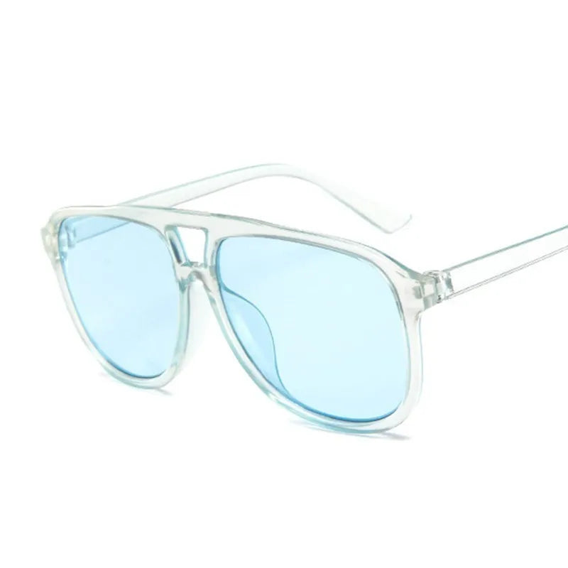 Green Oversized Pilot Sunglasses