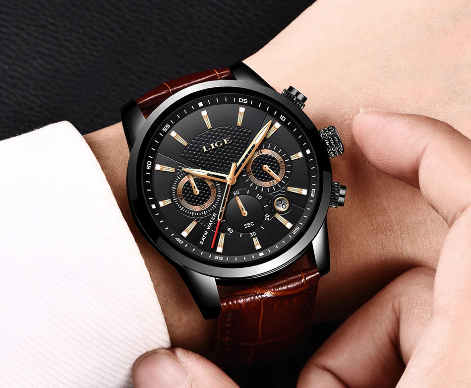 Classic Chronograph Watch – Premium Leather Business Style