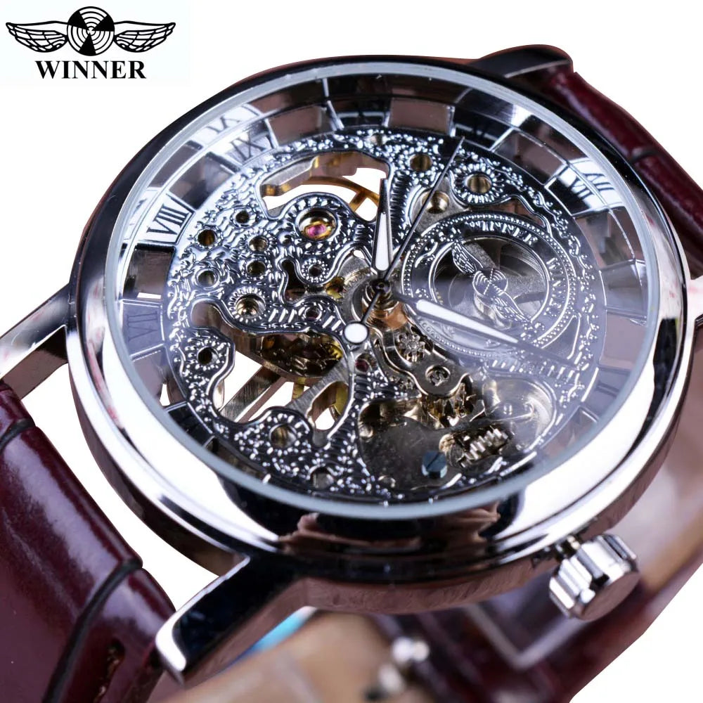 Gold Skeleton Luxury Watch