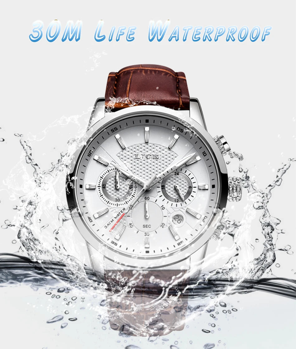 Classic Chronograph Watch – Premium Leather Business Style