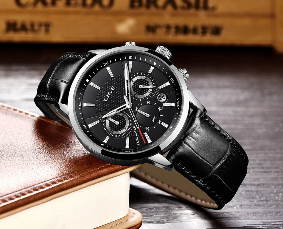 Classic Chronograph Watch – Premium Leather Business Style