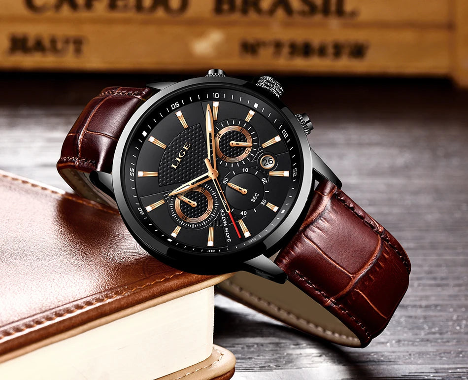 Classic Chronograph Watch – Premium Leather Business Style