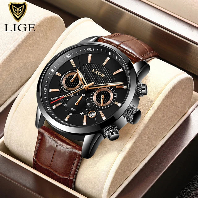 Classic Chronograph Watch – Premium Leather Business Style