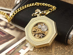 Luxury Skeleton Hexagonal Pocket Watch