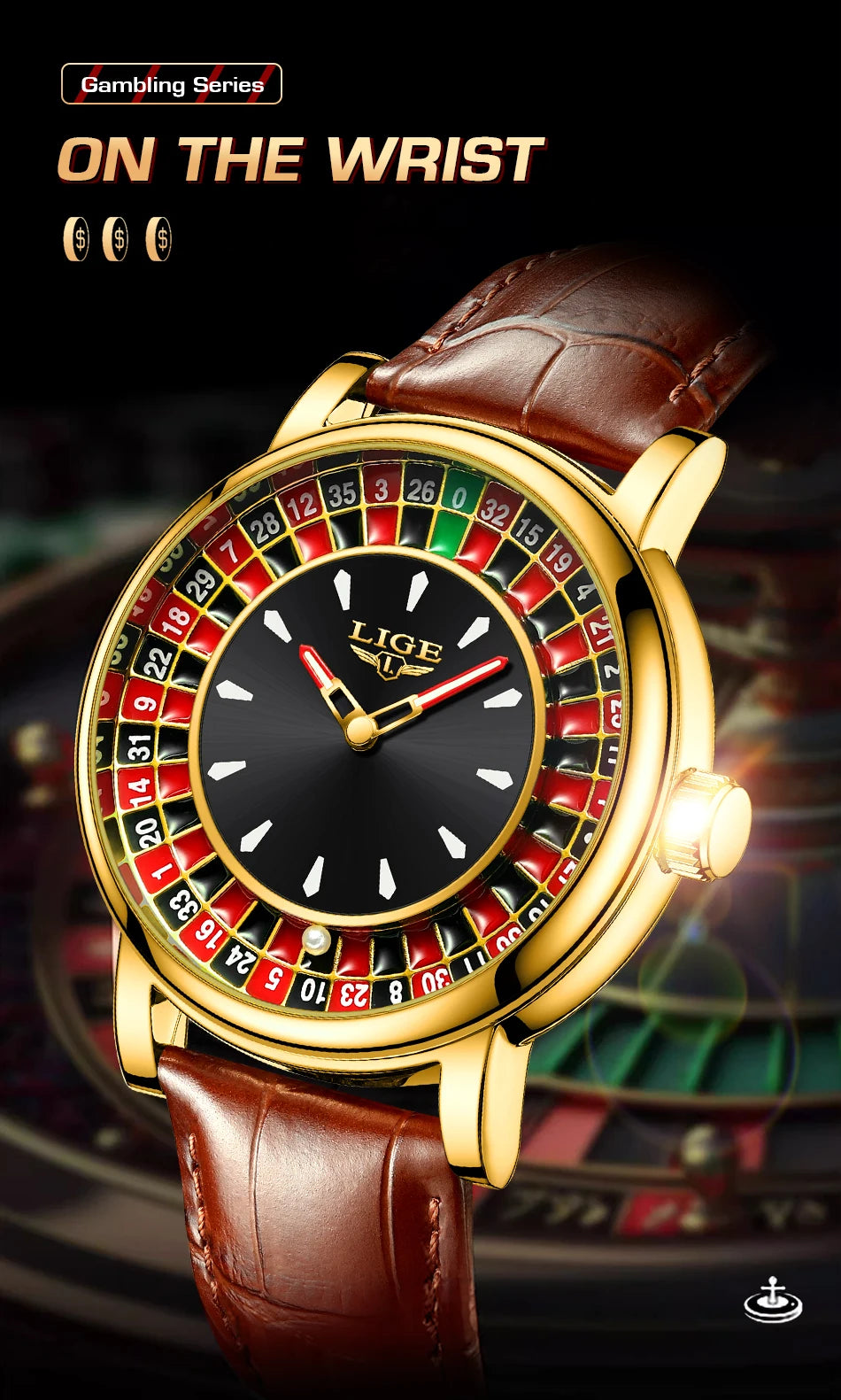 Roulette Style Luxury Watch – Unique Dial Edition