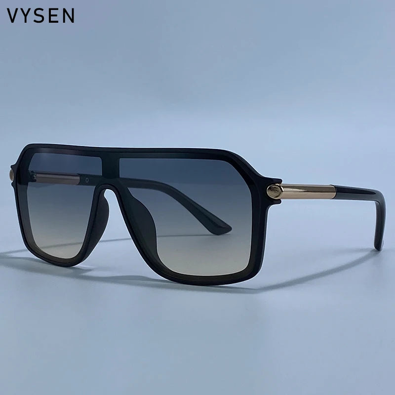 Luxury Shield Oversized Sunglasses – Men’s Vintage Metal Frame UV400