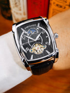 Reloj Esqueleto Tonneau de Lujo – Edición Automática de Fase Lunar