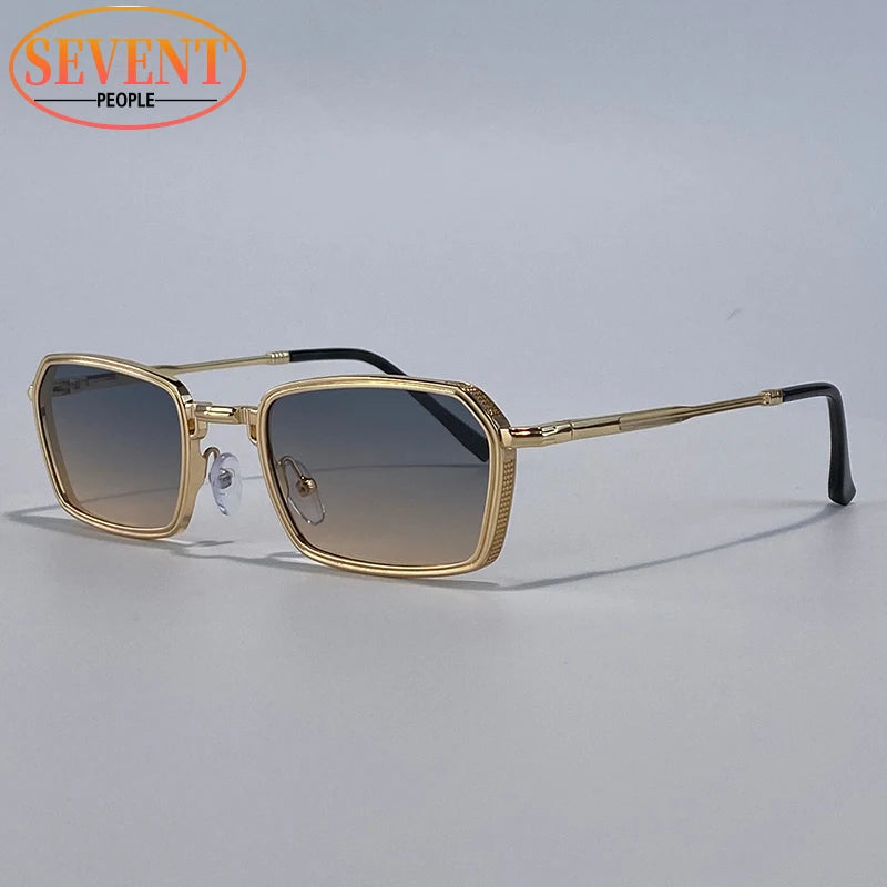 Retro Rectangle Sunglasses – Luxury UV400 (Men)