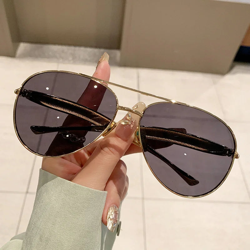 Oversized Oval Aviator Sunglasses