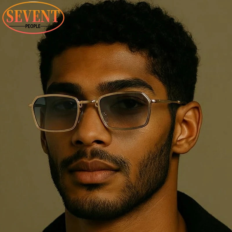 Retro Rectangle Sunglasses – Luxury UV400 (Men)