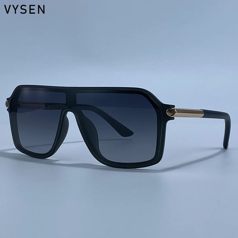 Luxury Shield Oversized Sunglasses – Men’s Vintage Metal Frame UV400