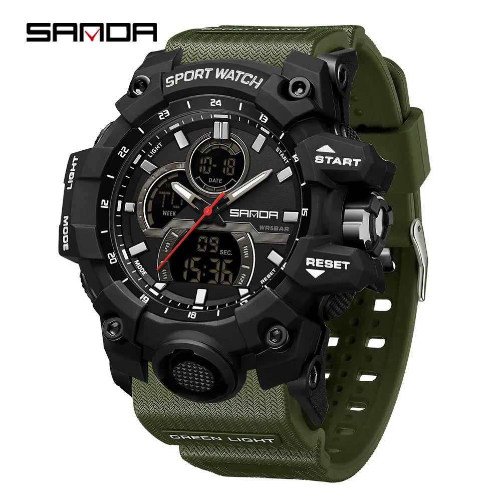 Rugged Dual Display Watch – Tactical & Waterproof