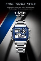 Reloj digital de acero de lujo – Edición militar sumergible