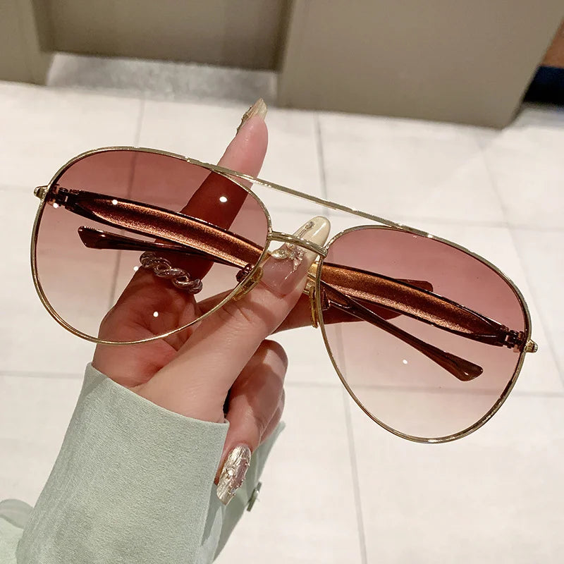 Oversized Oval Aviator Sunglasses