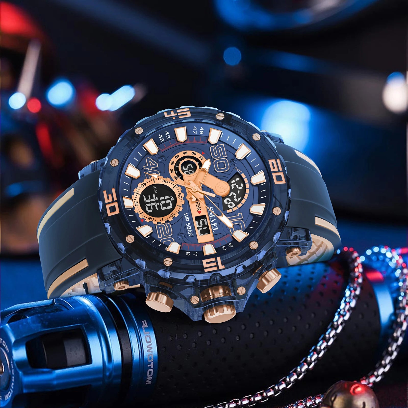 Rugged Tactical Watch – LED Digital, 50M Waterproof