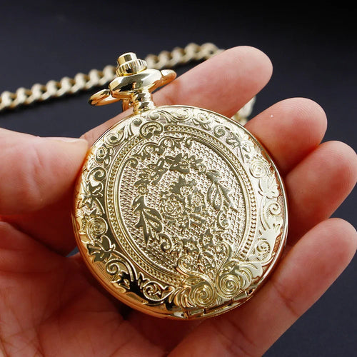 Antique Gold Vintage Pocket Watch Necklace