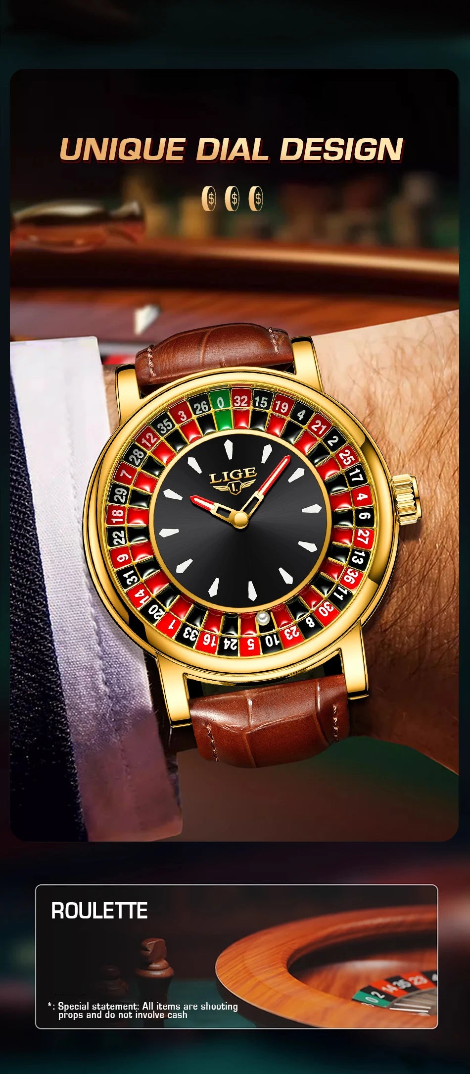 Roulette Style Luxury Watch – Unique Dial Edition