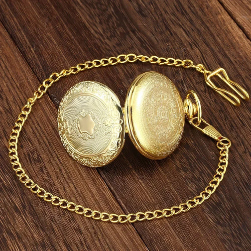 Classic Gold Vintage Pocket Watch Necklace