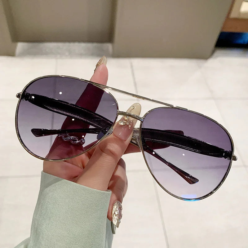 Oversized Oval Aviator Sunglasses