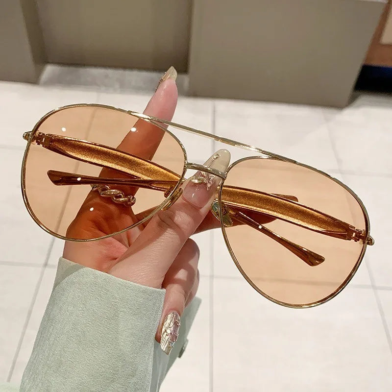 Oversized Oval Aviator Sunglasses