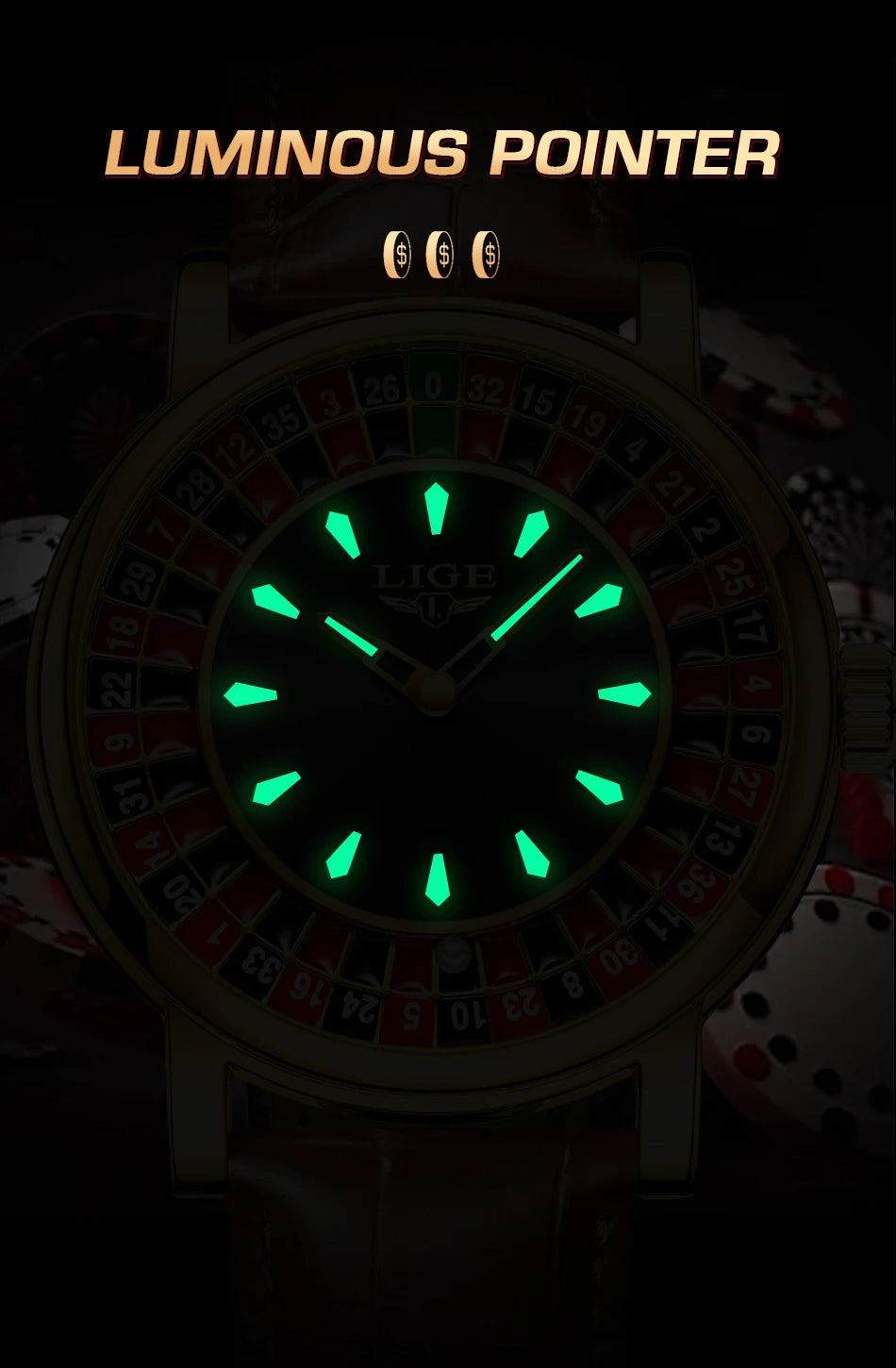 Roulette Style Luxury Watch – Unique Dial Edition