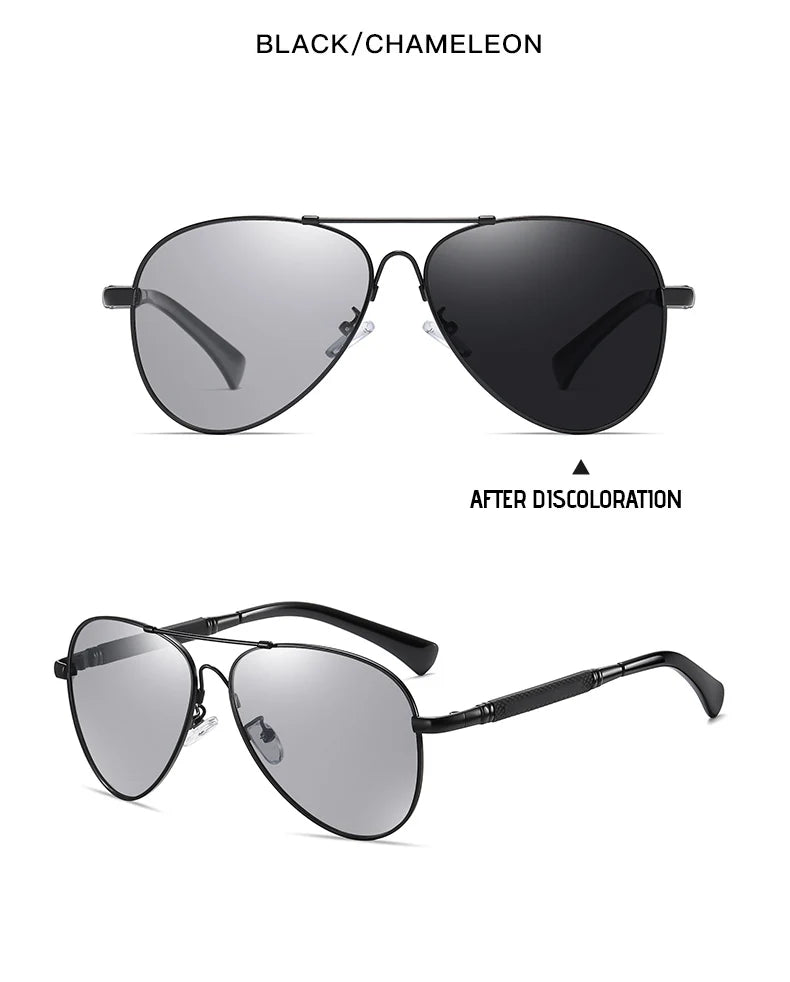 Titanium Photochromic Sunglasses – Polarized UV400