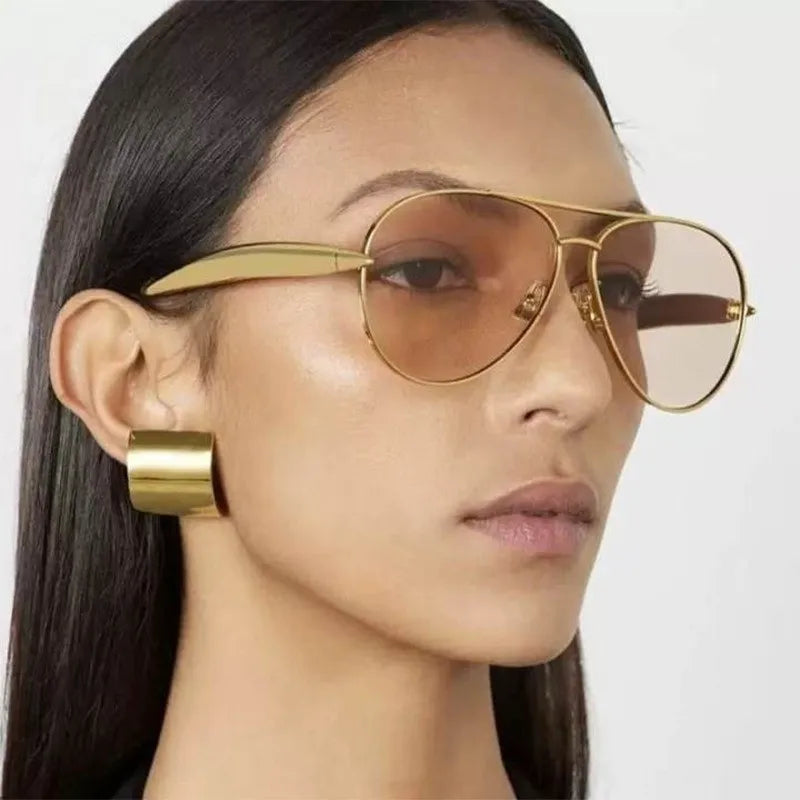 Oversized Oval Aviator Sunglasses