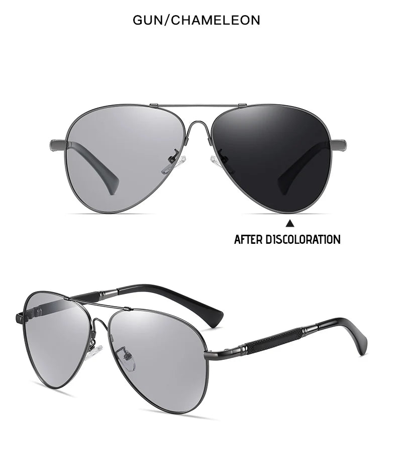 Titanium Photochromic Sunglasses – Polarized UV400