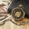 Luxury Skeleton Hexagonal Pocket Watch