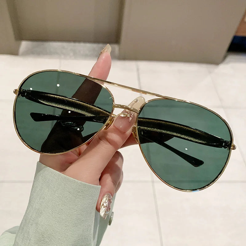 Oversized Oval Aviator Sunglasses