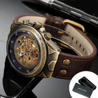 Montre Squelette en Bronze – Édition Automatique Rétro Steampunk