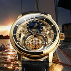 Luxury Tourbillon Skeleton Watch – Gold Automatic Edition