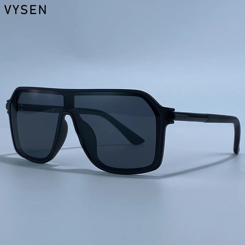 Luxury Shield Oversized Sunglasses – Men’s Vintage Metal Frame UV400