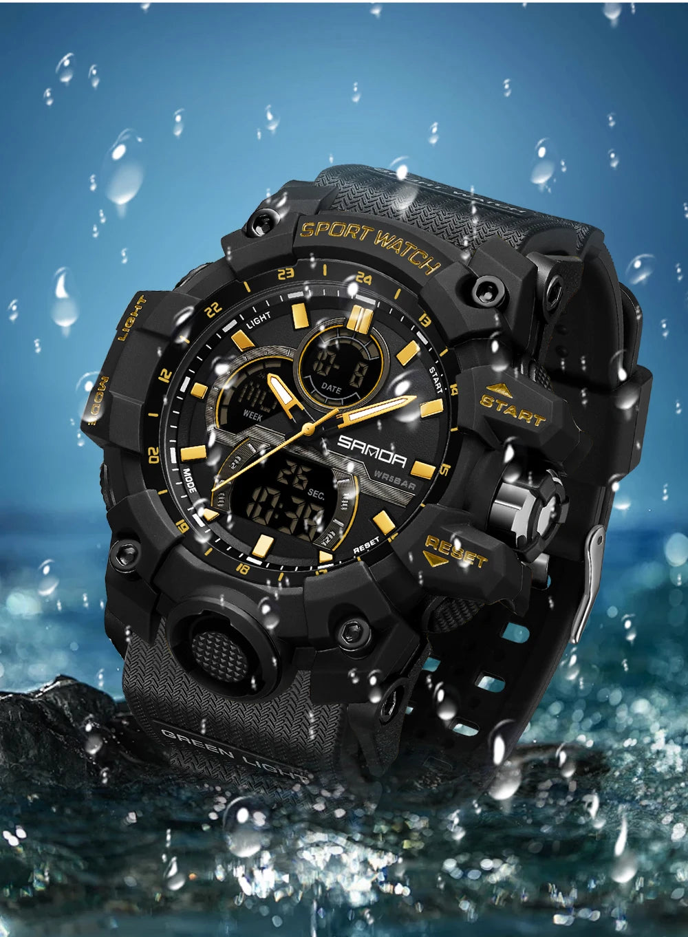 Rugged Dual Display Watch – Tactical & Waterproof