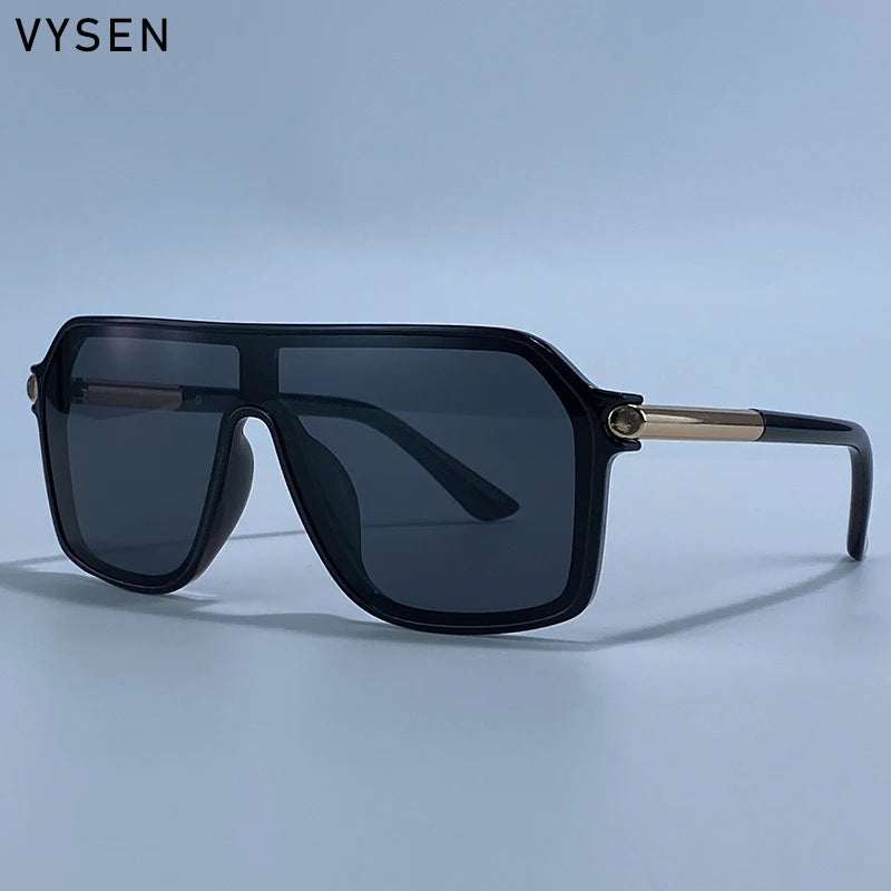 Luxury Shield Oversized Sunglasses – Men’s Vintage Metal Frame UV400