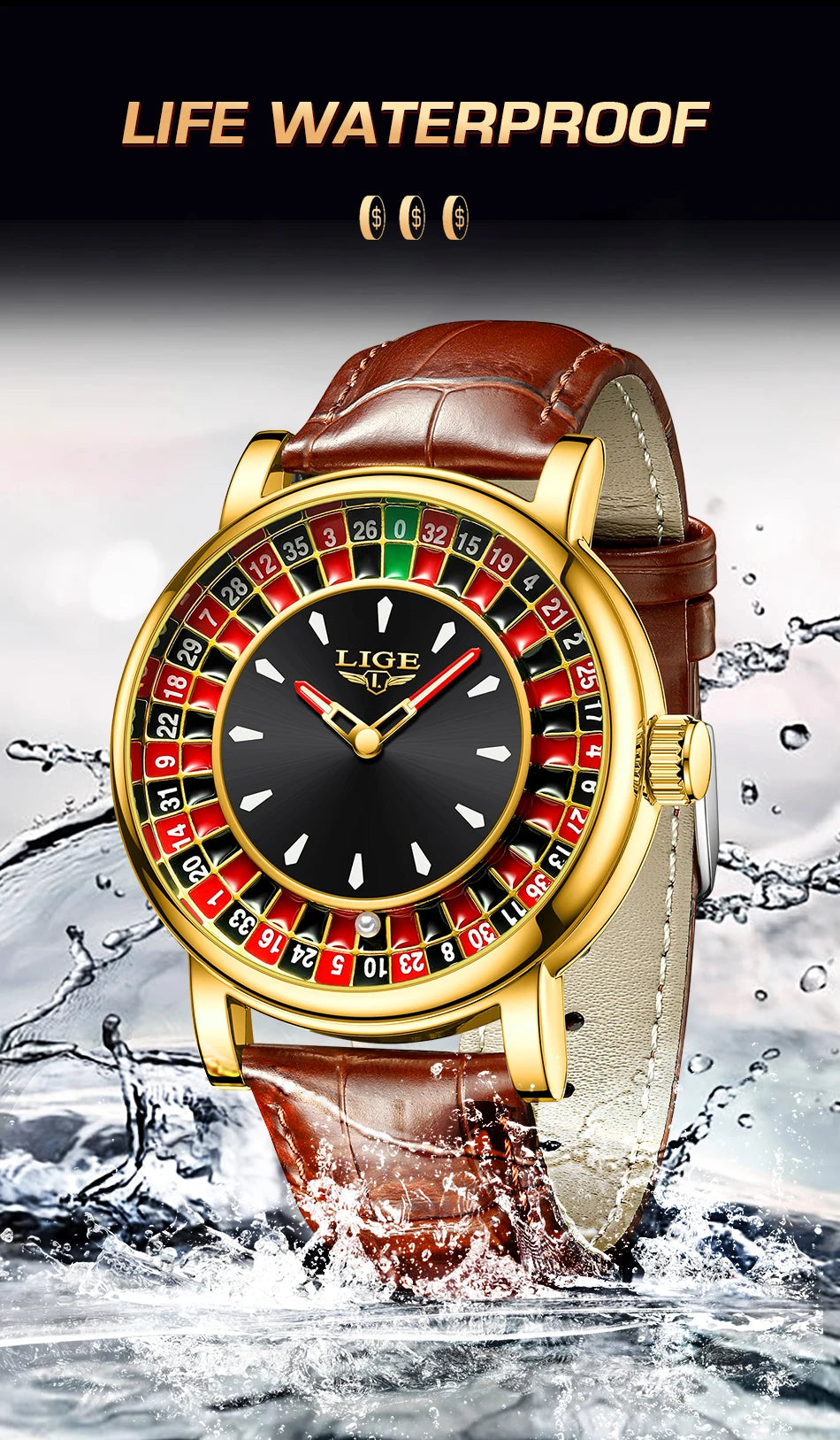 Roulette Style Luxury Watch – Unique Dial Edition