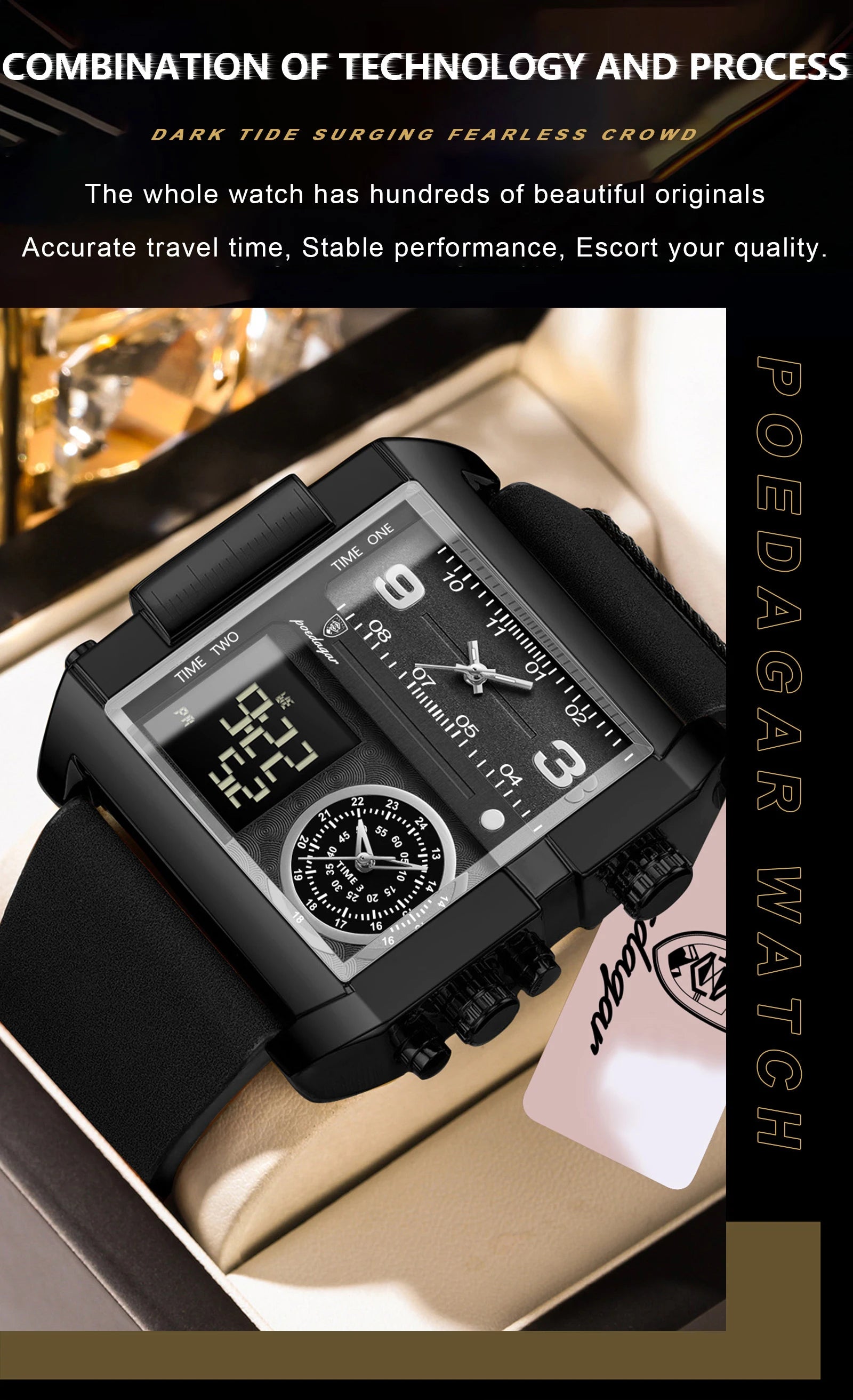 Square Tactical Digital Watch – Waterproof Edition