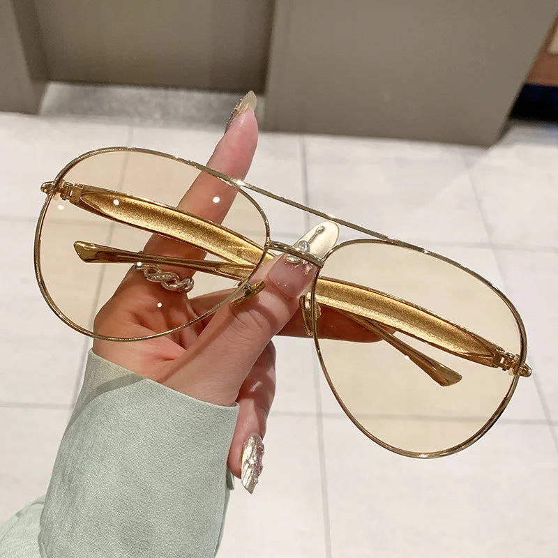 Oversized Oval Aviator Sunglasses