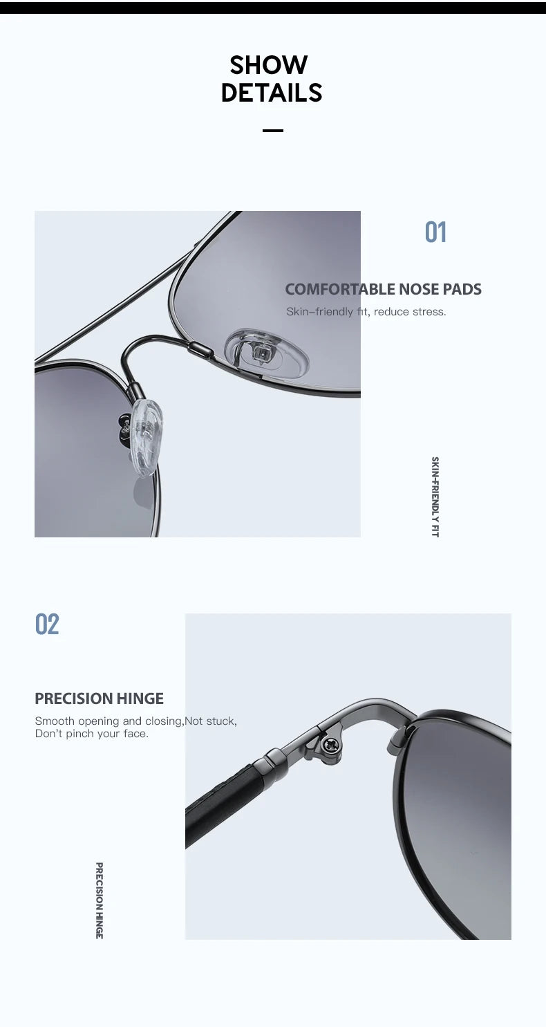 Titanium Photochromic Sunglasses – Polarized UV400